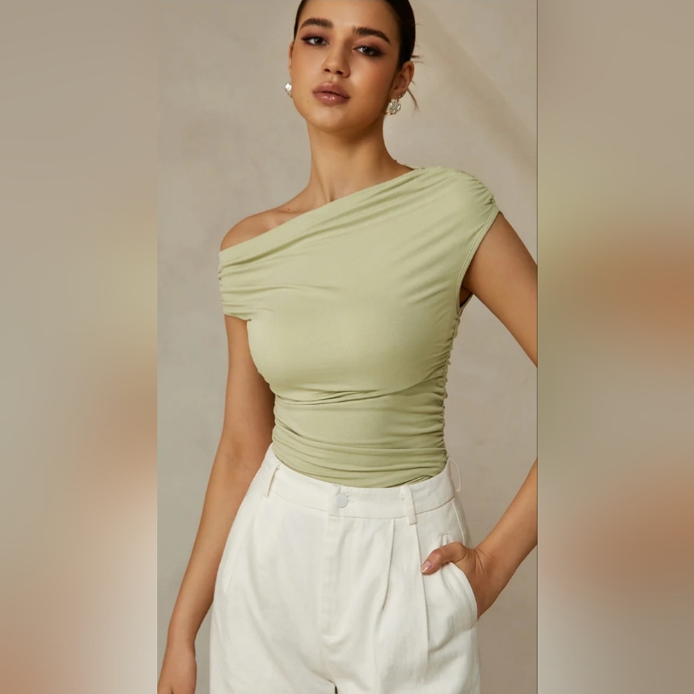 NWT Commense Asymmetrical Sleeveless Top, Large